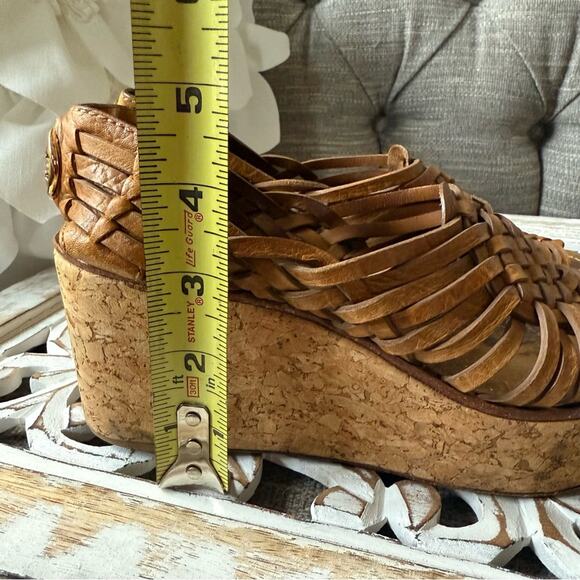 Tory Burch Leather Platform Wedge Heels Sandals Women’s 6 - Picture 2 of 12